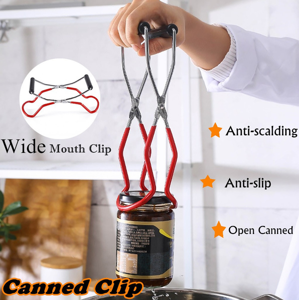 Canning Jar Lifter with Grip Handle Canning Tongs Anti-Scalding Anti-Slip Clip Canning Jar Lifter with Grip Handle Canning Tongs Anti-Scalding Anti-Slip Clip