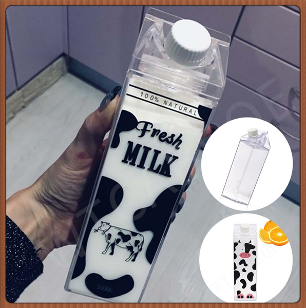 Double Sided Print Clear Milk Carton Water Bottle 500ml Personalised