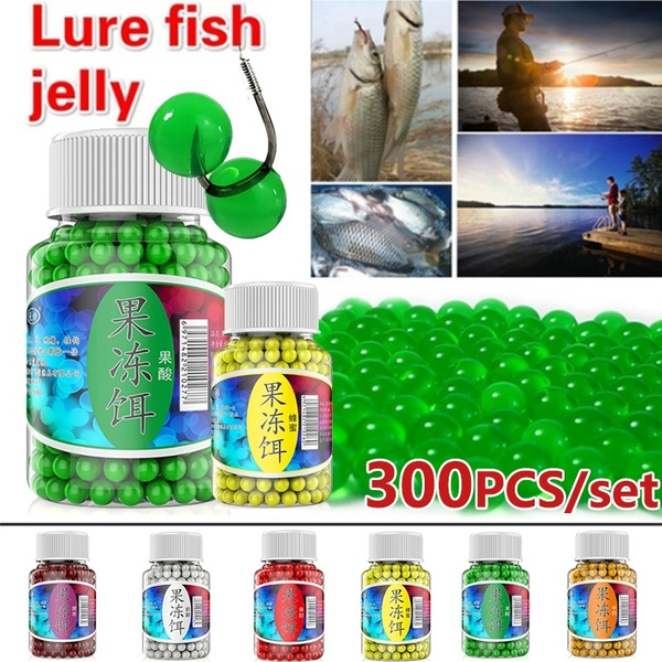 300PCS Jelly Bait Fishing Tackle 6 Colors Carp Fishing Bait Flavored Soft  Floating Jelly Bubble Ball Fruit Stinky Liver Flavor Salmon Egg