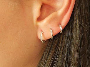 Men Jewelry, Sterling, Hoop Earring, earpiercing