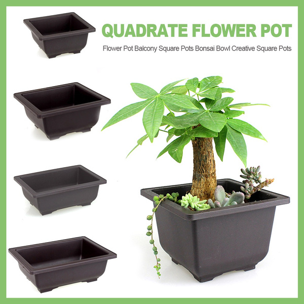Creative Home Garden Decor Flower Pot Balcony Square Pots Bonsai Bowl Plant Tray