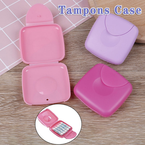 Tampon Box Portable Women Sanitary Napkin Tampons Storage Box Holder  Container Travel Outdoor Case Storage Box