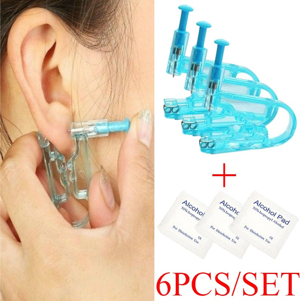 NEW 6 Pcs Ear Piercing Kit Disposable Ear Piercing Gun Kit with