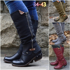 Women, Fashion, Leather Boots, long boots
