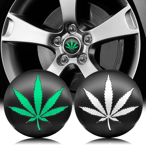 4pcs 56mm quatrefoil four leaf clover logo car wheel center hub caps