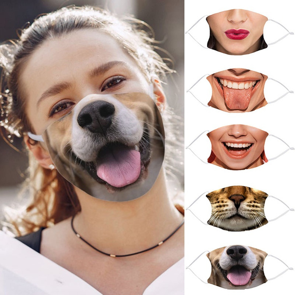 7 Style Funny Face Mask 3d Printed Laugh Smiley Cotton Mask Washable Reusable Face Masks Wish