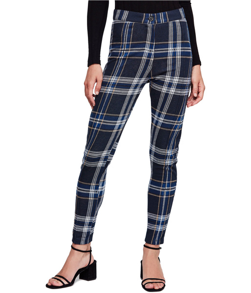 Womens Plaid Casual Trouser Pants 