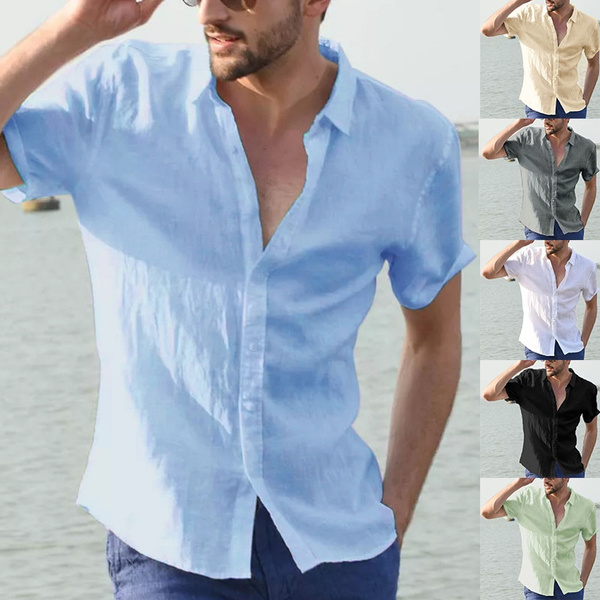 Mens pullover short hot sale sleeve dress shirts