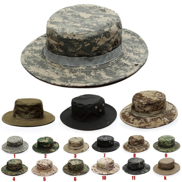 Tactical Camouflage Bucket Hat Army Military Boonie Hats Outdoor Men  Fishing Hat Sun Protection Widebrim Safari Hat Fisherman Hat Camping Hiking  Hat