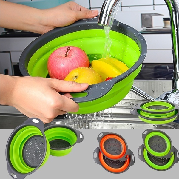 Silicone colander with clearance handle