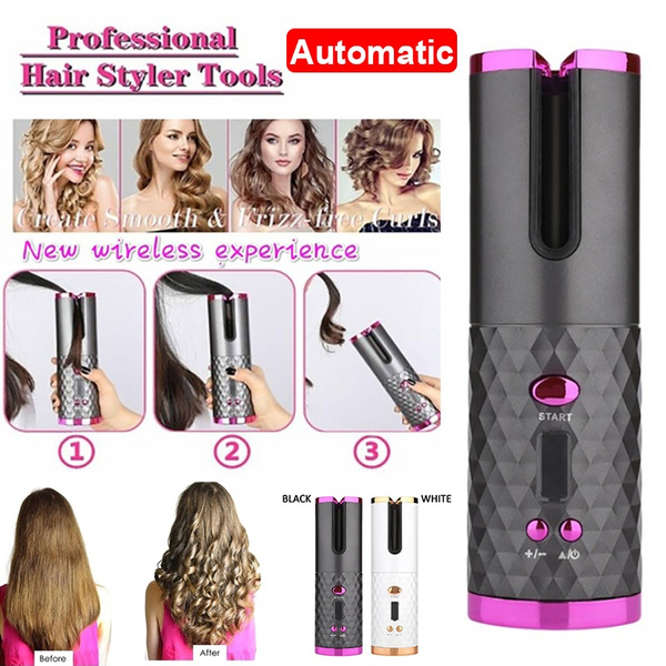 Cordless Automatic Hair Curler Rechargeable Auto Curling Iron for Curls or  Waves Intelligent Cordless Curling Iron with Portable Design | Wish