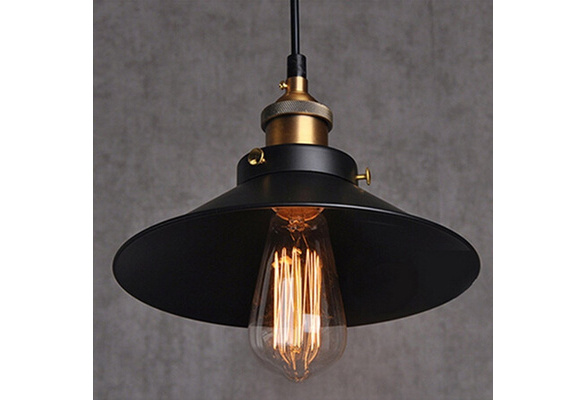 Vintage LED Industrial Lighting Pendant Restaurant Base Coffee-Shop Chandelier E26 Lamp Wish / Loft Black Ceiling Shade | E27 Kitchen Shade Light