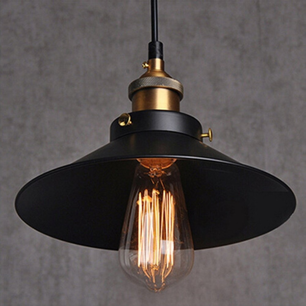 Vintage pendant light deals shade