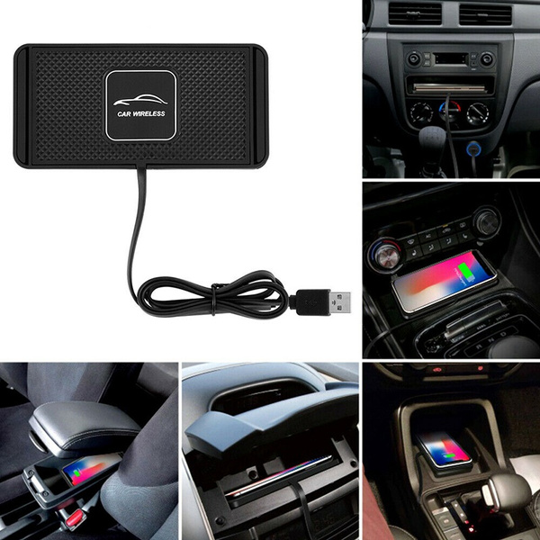 Car QI Wireless Phone Charger Non-Slip Pad Mat Fast Charging For