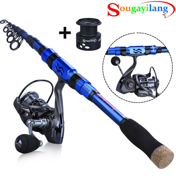 Sougayilang Fishing Rod and Reel Combos Telescopic Portable Fishing Pole  Spinning Reel Fishing Pole Sets