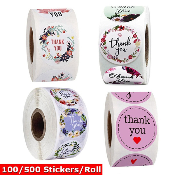Round label Sealing Craft Gift Paper Sticker Self Adhesive Thank You Stickers