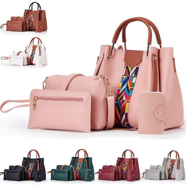 4Pcs Set 2020 New Fashion Luxury Women Bags Single Totes Handbags Bag Patent Leather Design Shoulder Bag Fashion wallet Handbag Messenger