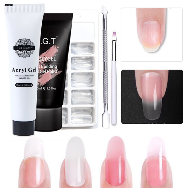 15ml Polygel Nail Kit Crystal Acrylic Gel For Nail Quick Extension Builder Gel Tips Hard Jelly Gel Nail Polish Manicure Wish