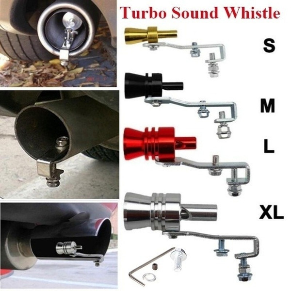 XL Turbo Sound Whistle Muffler Exhaust Pipe Whistler for Car Vehicle Silver Tone 