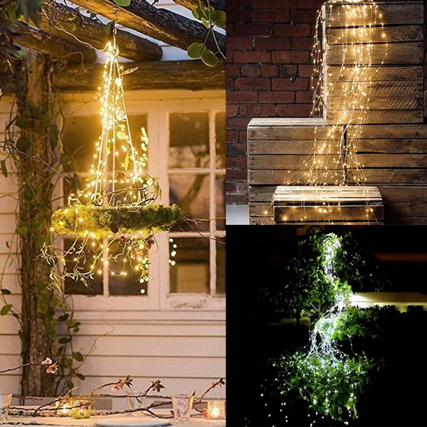 10 Strands 200 LEDs Waterproof Timbo String Lights Decorative Silver Wire Vine Solar Lights for Outdoor Garden SKYFIRE 2 Pack Solar Powered Twinkle Fairy Lights Christmas Tree 