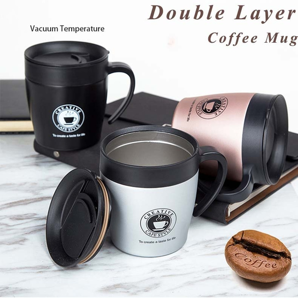 330ML Handle Coffee Mug Stainless Steel Thermos Cups Vacuum Flask thermo  Water Bottle Adult Bussiness Men Tea Portable Thermo cup