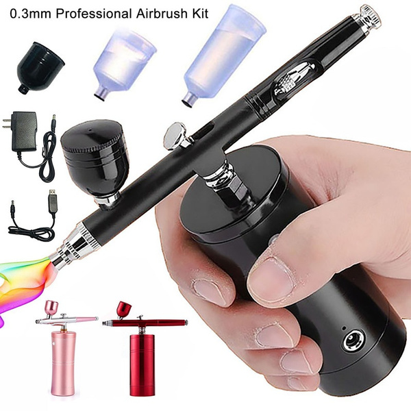  XDOVET Airbrush Kit with Compressor, 30PSI Upgraded Start Kit  with Airbrush Paint Set 12 Colors, Portable Handheld Auto Airbrush Gun Kit  for Painting, Cake Decor, Model Coloring, Nail Art, Tatto 