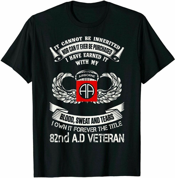 Forever The Title 82nd Airborne Division Veteran T-Shirt Vintage Men Gift Tee