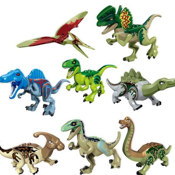 8pcs Indominus Rex Jurassic World Dinosaur Figures Building Blocks Kids Toys 