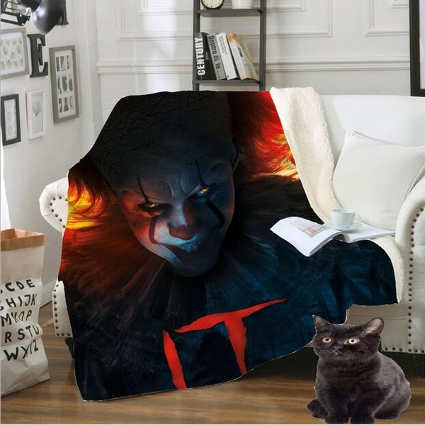 Cool Horror Movie 3D Print Sherpa Blanket Sofa Couch Quilt Cover Throw 