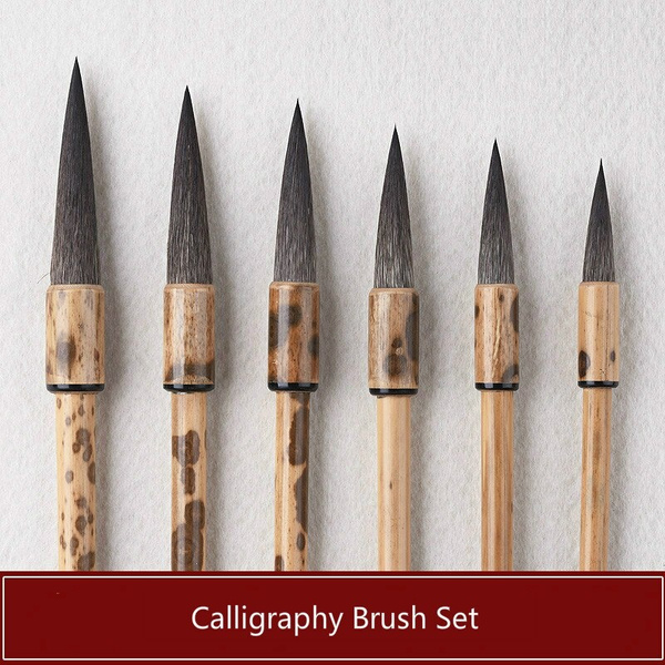 6pcs Chinese Calligraphy Brush Set Mouse Whisker Caligraphy Brush