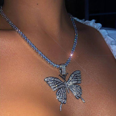 butterfly, Chain Necklace, DIAMOND, Jewelry