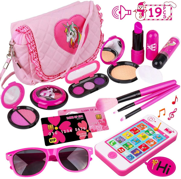 PixieCrush Pretend Play Makeup Set for Toddlers. Designer Girls Beauty  Basics 12 Piece Polka Dot Handbag Set Ages 3, 4, 5, 6, 7, 8, 9, 10 | Comes  in