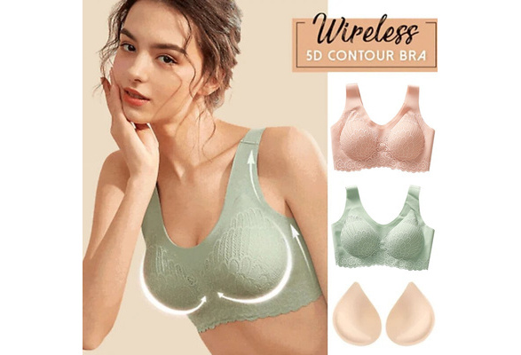 5D Wireless Contour Bra Lace Breathable Underwear Stretchy for