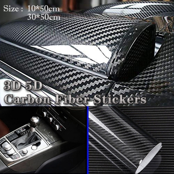 5D Highlight /3D Carbon Fiber Sticker Vinyl Wrap For Car Interior