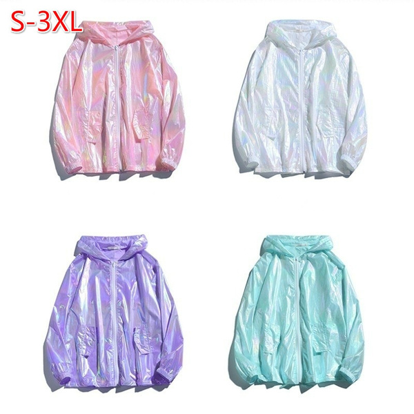 plus size holographic jacket