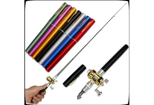 7 Color Fishing Type Fishing Rod Reel Combo Set Mini Pocket
