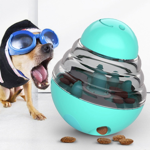 Pet Food Dispenser Slow Feeder New Interactive Dog Cat Food Treat Ball Bowl  Toy Funny Pet Shaking Leakage Food Container Puppy Cat Slow Feed Pet  Tumbler Toy