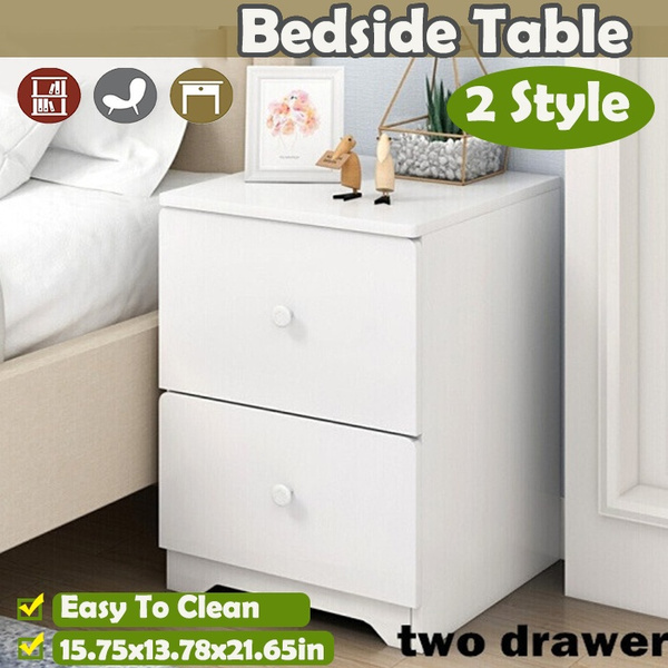 Modern Bedroom Bedside Table Storage, Large Side Table With Storage