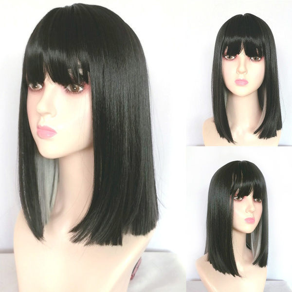 black wigs with gray highlights