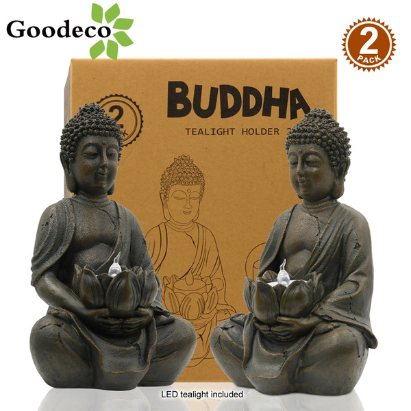 Goodeco Zen Buddha Tealight Holder Home Decor Statues Candle Figurine Garden Outdoor Decoration Sculpture Jardin Patio Deck Porch Yard Art With A Led Tea Light Polyresin - Tall Statues For Home Decor Australia Goodeco Zen Buddha Tealight Holder Home Decor Statues Candle Figurine Garden Outdoor Decoration Sculpture Jardin Patio Deck Porch Yard Art With A Led Tea Light Polyresin - Tall Statues For Home Decor Australia
