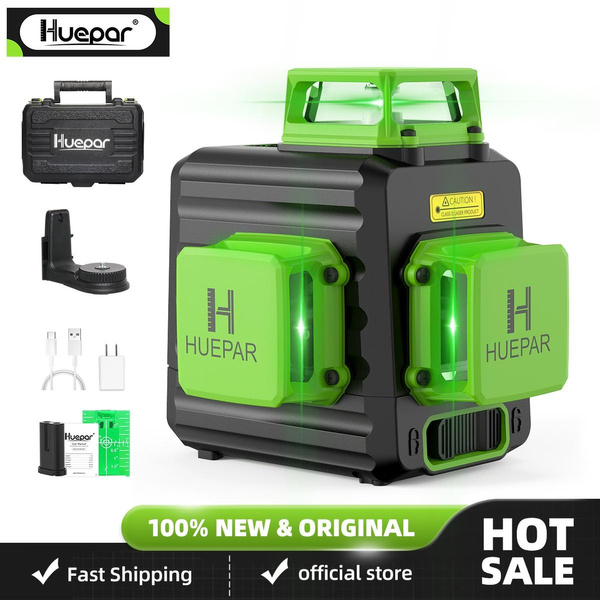 Huepar 3D Cross Line Self-leveling Laser Level 12 lines Green Beam Li-ion  Battery with Type-C Charging Port & Hard Carry Case - AliExpress