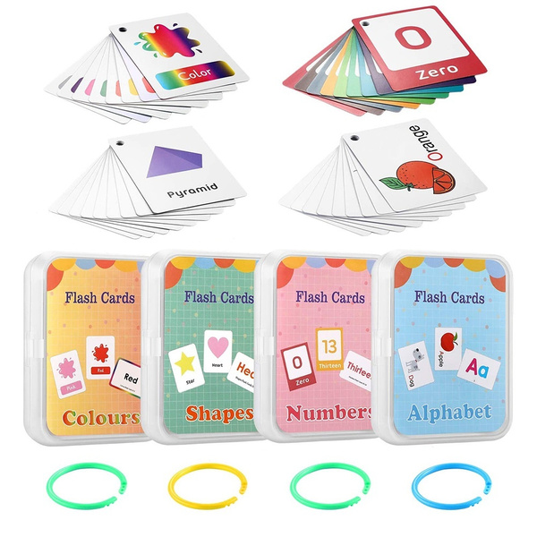 90 100 120pcs Set Flash Cards Kids Early Learning Numbers Alphabets
