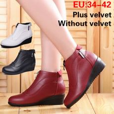 ankle boots, wedge, Fashion, velvet