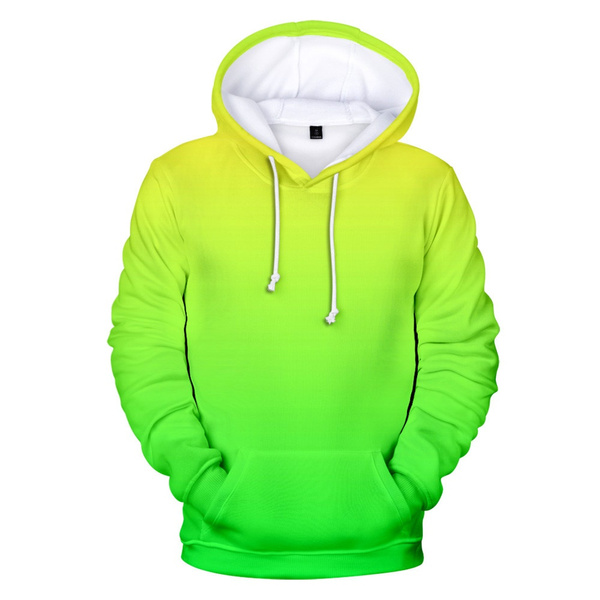 Neon green hoody men women Harajuku Clothes 3D Hoodie Sweatshirt