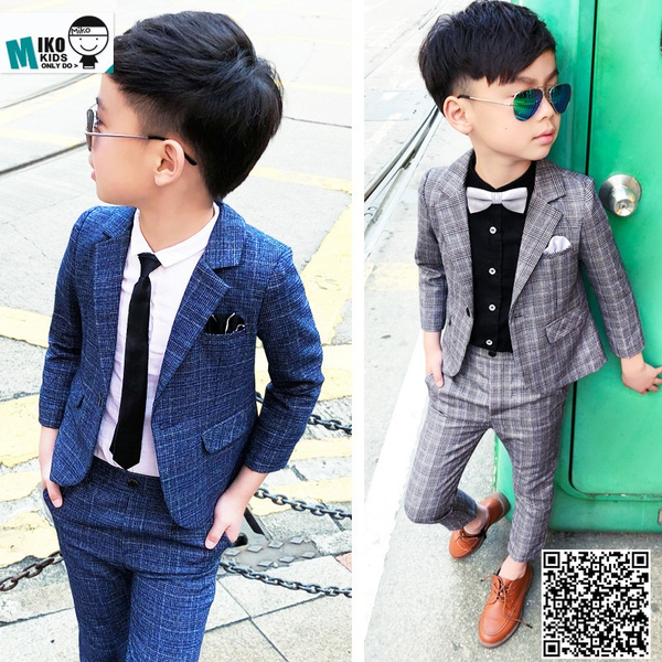 Amazon.com: SWOTGdoby Boys Suits 3 Pieces Formal Suit Set Plaid Blazer Vest  Pants Slim Fit Suit Jacket for Wedding Party Blue: Clothing, Shoes & Jewelry