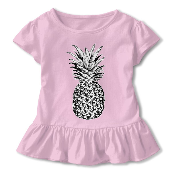 ZP-CCYF Be A Pineapple The Inside Toddler Baby Girl Ruffle Short Sleeve T-Shirt Soft Cotton T Shirts