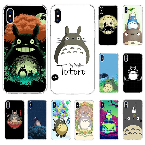 بيت شجرة Popular fashion Cute Totoro Spirited Away Ghibli Miyazaki Anime Kaonashi Phone Case TPU Covers for IPhone 11 Pro Max 8 Plus 7 Plus 6S 5S SE Plus X XS ... coque iphone xs My Neighbor Totoro