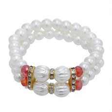 Charm Bracelet, DIAMOND, Pearl Bracelet, Crystal Jewelry