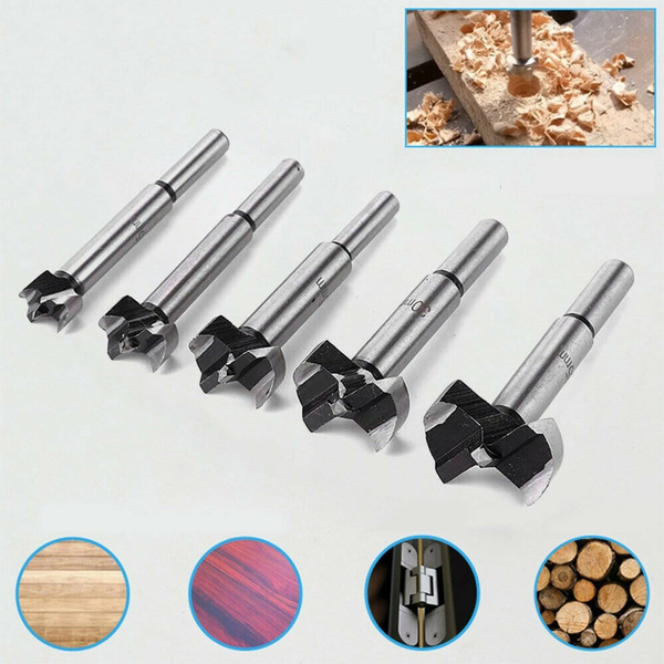 Forstner Wood Drill Bits Hole Saw Cutter Round Shank Self Centering ...