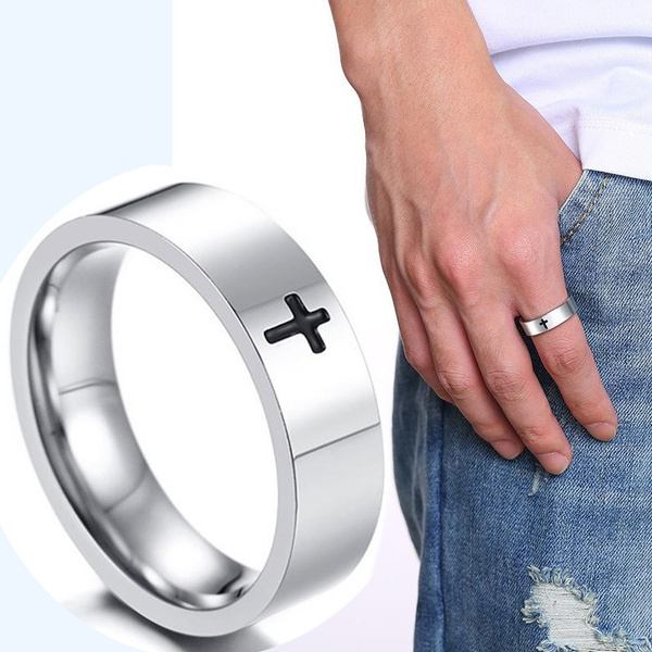 Titanium sale cross ring